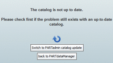 The catalog is not up-to-date.