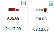 Catalog icons: Example with E, 2D