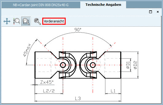 Dimensioning view "Front view"