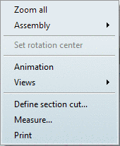 3D context menu (assembly)