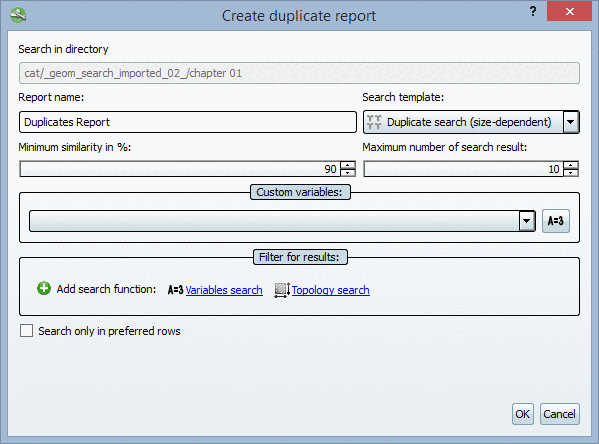 Create duplicate report