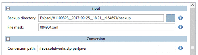 Parameter "Eingabe" und "Conversion"