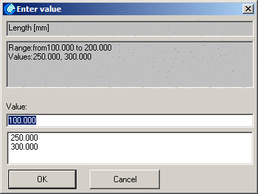 Material number with List of values and Value range