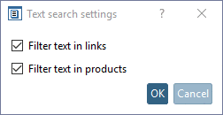 Text search settings