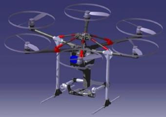 Der Hexacopter als Flugdrohne zur Vermisstensuche.